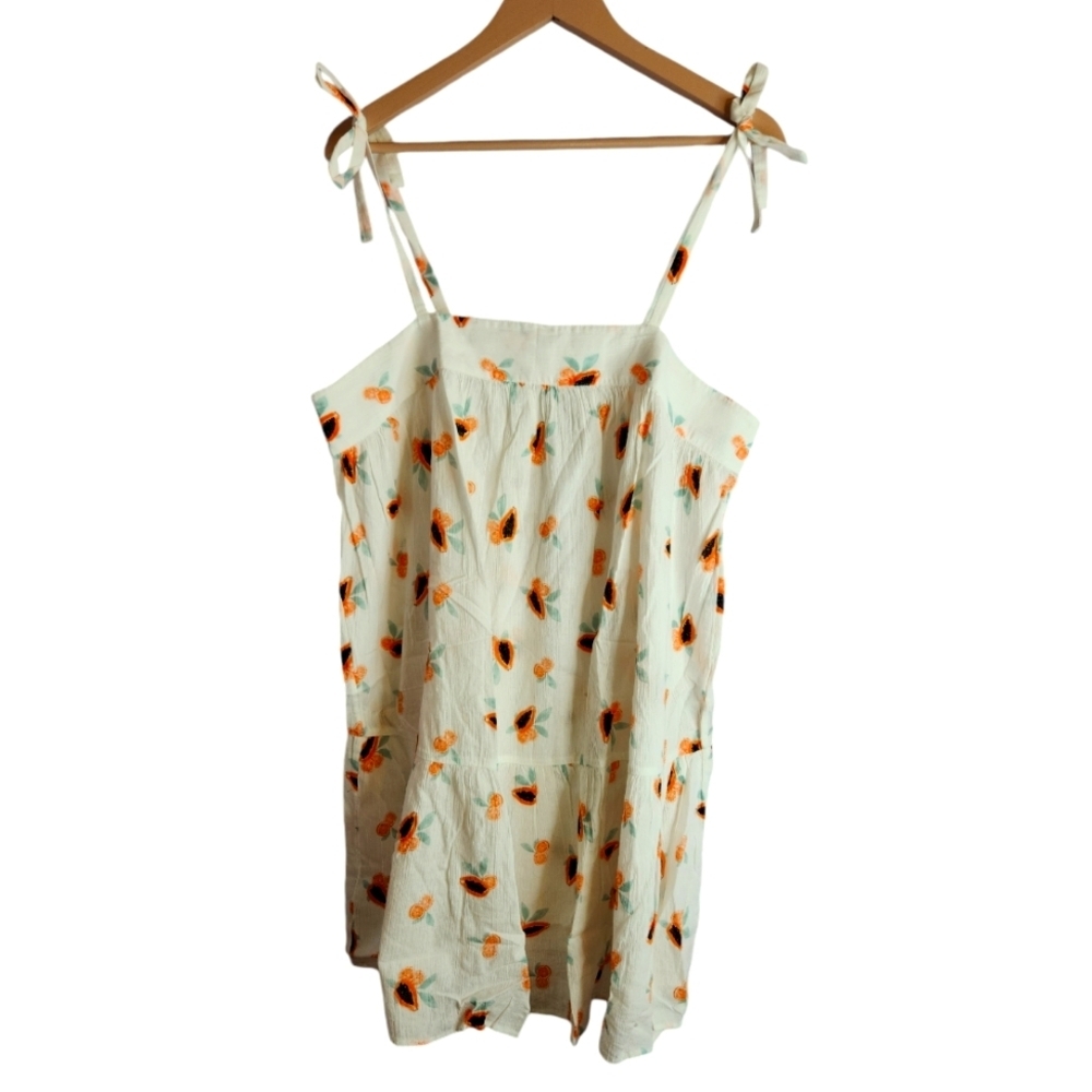 LOFT Beach Papaya Tie Strap Swing Dress, size M - Picture 3 of 13